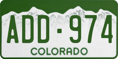 CO license plate ADD974