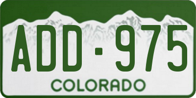 CO license plate ADD975