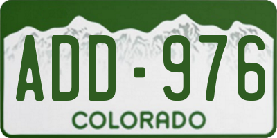 CO license plate ADD976