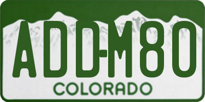 CO license plate ADDM80