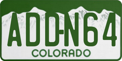 CO license plate ADDN64