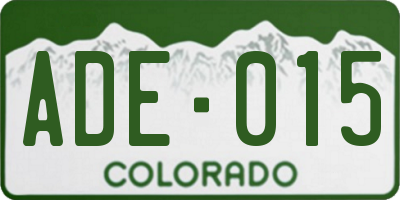 CO license plate ADE015