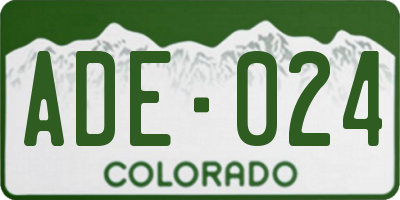 CO license plate ADE024