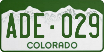CO license plate ADE029