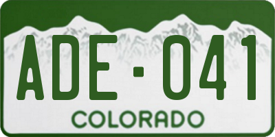 CO license plate ADE041