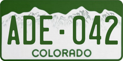 CO license plate ADE042