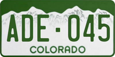 CO license plate ADE045