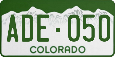 CO license plate ADE050