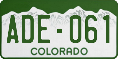 CO license plate ADE061