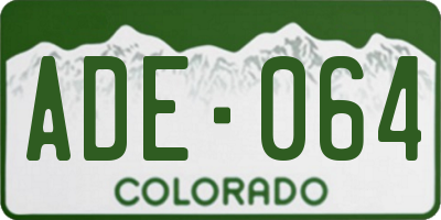 CO license plate ADE064