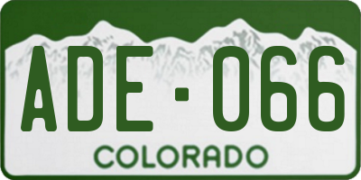 CO license plate ADE066