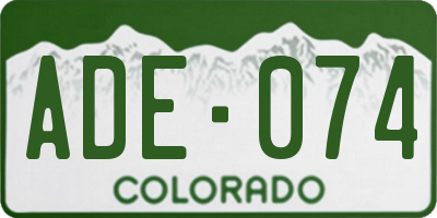 CO license plate ADE074