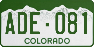CO license plate ADE081