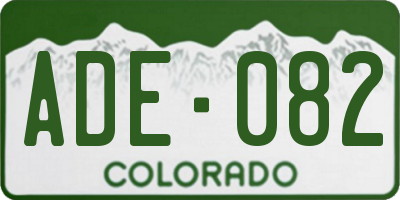 CO license plate ADE082