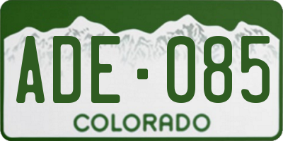 CO license plate ADE085