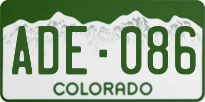 CO license plate ADE086