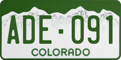 CO license plate ADE091