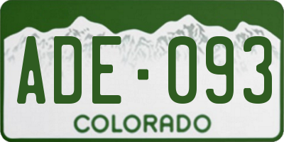 CO license plate ADE093