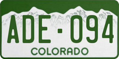 CO license plate ADE094