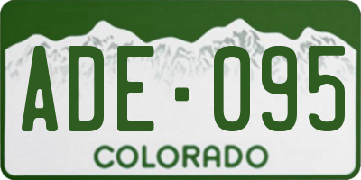 CO license plate ADE095