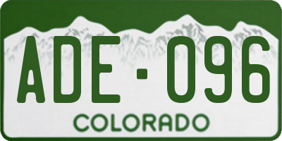 CO license plate ADE096