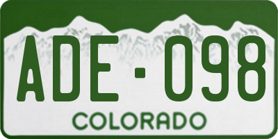 CO license plate ADE098