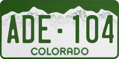 CO license plate ADE104