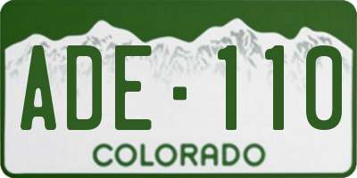 CO license plate ADE110