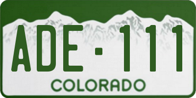 CO license plate ADE111