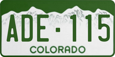 CO license plate ADE115