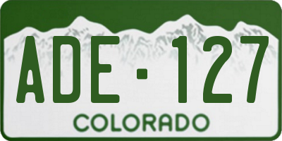 CO license plate ADE127
