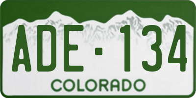 CO license plate ADE134