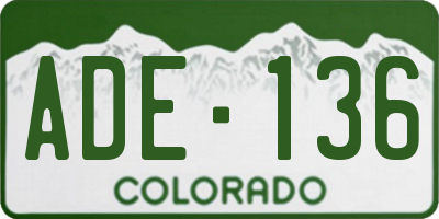 CO license plate ADE136