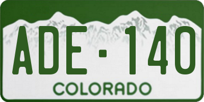 CO license plate ADE140