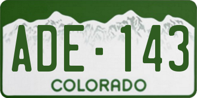 CO license plate ADE143