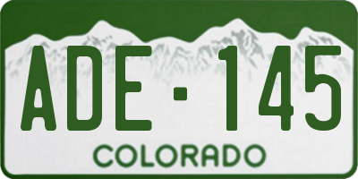 CO license plate ADE145