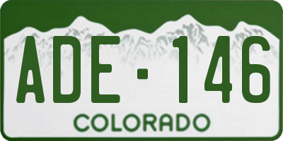 CO license plate ADE146