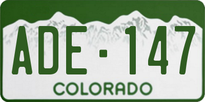 CO license plate ADE147