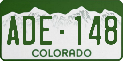 CO license plate ADE148