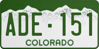 CO license plate ADE151