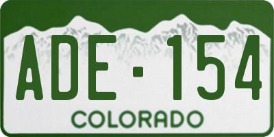CO license plate ADE154
