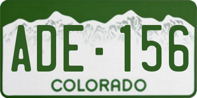CO license plate ADE156