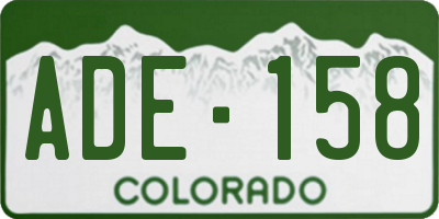 CO license plate ADE158