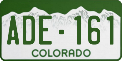 CO license plate ADE161