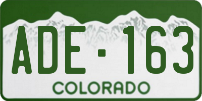 CO license plate ADE163