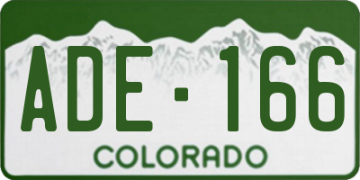 CO license plate ADE166
