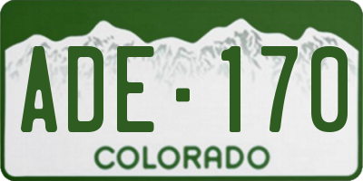 CO license plate ADE170