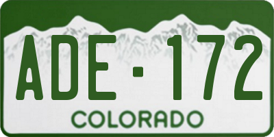 CO license plate ADE172