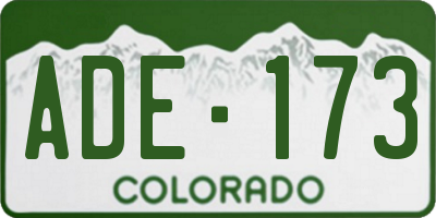 CO license plate ADE173