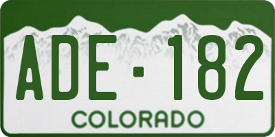 CO license plate ADE182